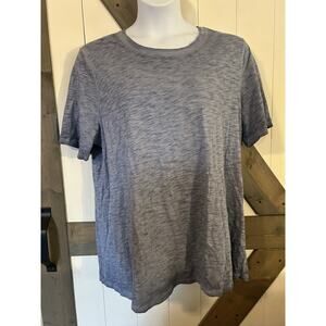 Lane Bryant Navy Gray Heathered Short Sleeve T-shirt Tunic 18/20 Cotton